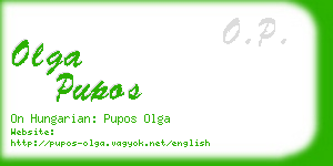 olga pupos business card